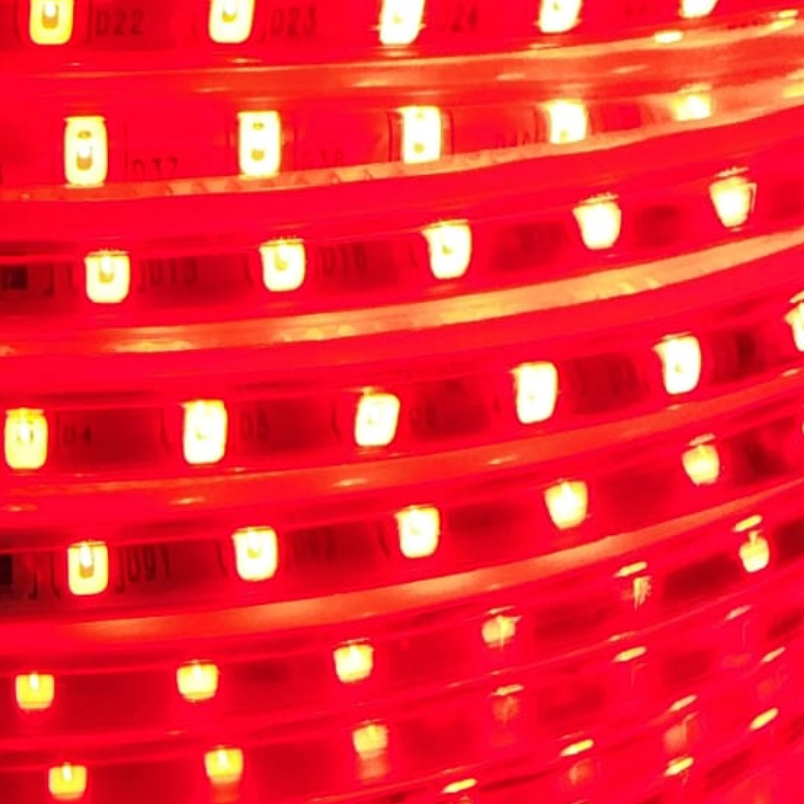 Cinta LED 220V Rojo 2835 Interior Exterior Corte Cada 1 Metro