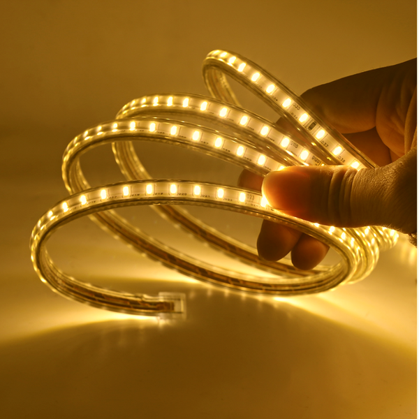 Cinta LED 220V Dorado 2835 Interior Exterior Corte Cada 1 Metro