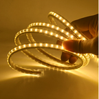 Cinta LED Dorada 2835 120LED 10Mm Ip65 Corte Cada 20Cm 220V Interior Exterior