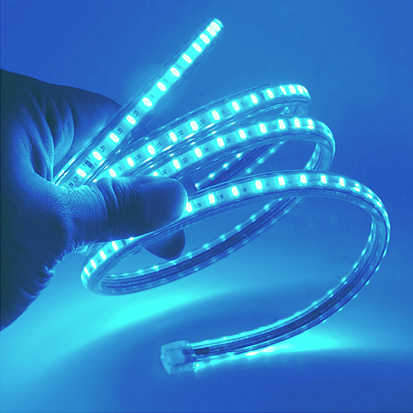 Cinta LED 220V Azul Hielo 2835 Interior Exterior Corte Cada 1 Metro