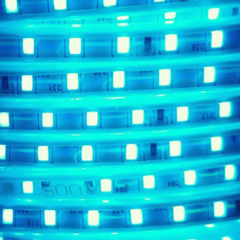 Cinta LED Azul Hielo 2835 Con Adhesivo Interior Exterior Corte Cada 10Cm