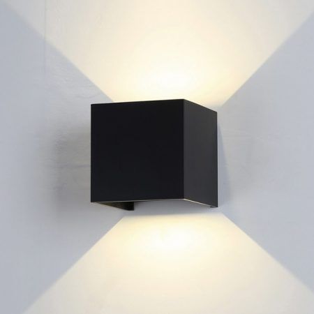 Aplique LED Cuadrado Exterior Ip54 Negro 5W Calido 3000K Modelo Shaula