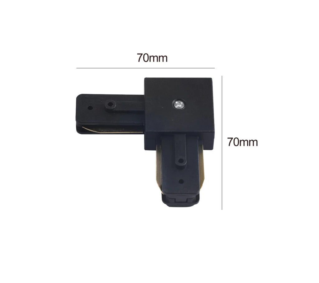Conector L Riel Monofasico Negro Modelo Paladio