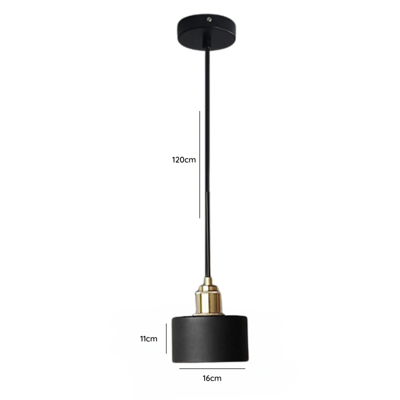 Lampara De Techo Negra Porta Ampolleta E27 Modelo Morava