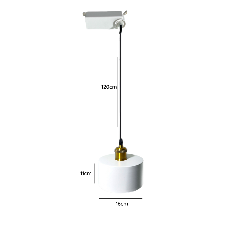 Lampara De Techo Blanca A Riel Porta Ampolleta E27 Modelo Morava