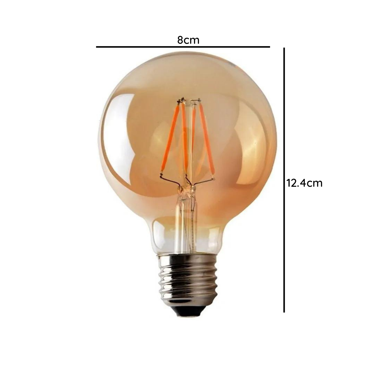 Ampolleta E27 LED G80 Filamento 8W 2700K