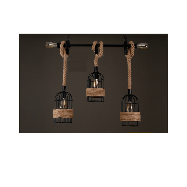 Lampara De Techo Porta Ampolleta E27 X3 Modelo Yute Vashti