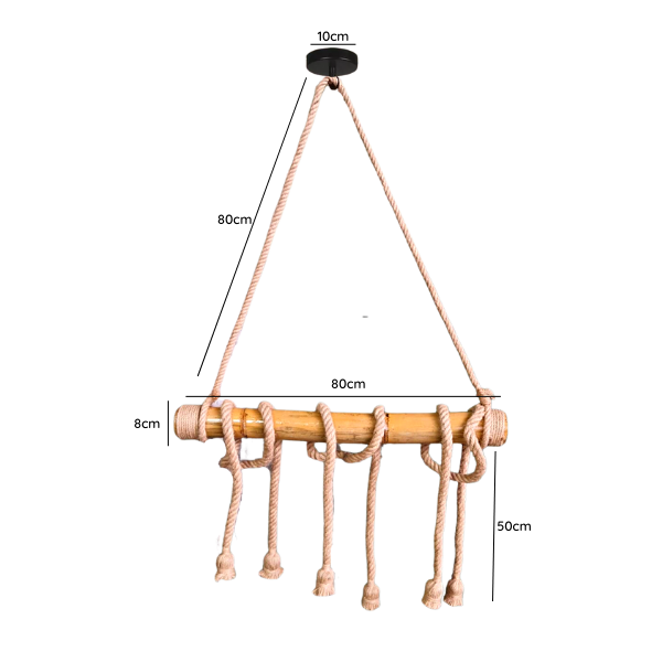 Lampara De Techo Porta Ampolleta De 6 Soquete E27 Modelo Yute Sian