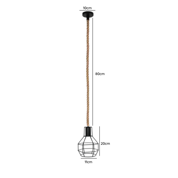 Lampara De Techo Porta Ampolleta E27 Modelo Yute Siegburg