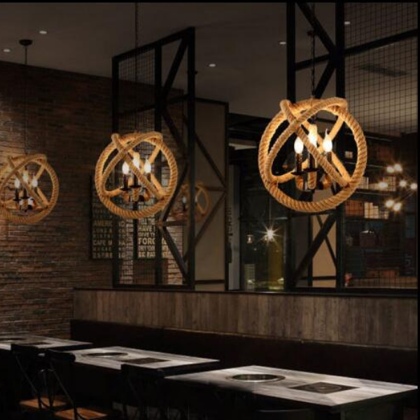 Lampara De Techo Porta Ampolleta E27 Modelo Yute Sigourney