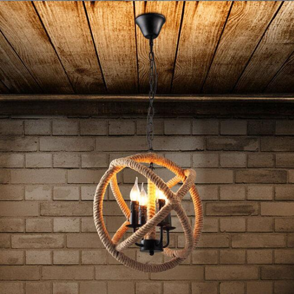 Lampara De Techo Porta Ampolleta E27 Modelo Yute Sigourney