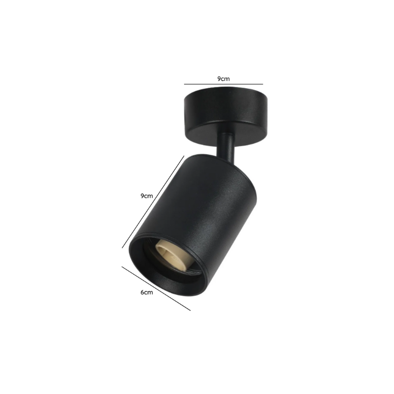 Foco Porta GU10 Negro Sobrepuesto LED Modelo Altair I