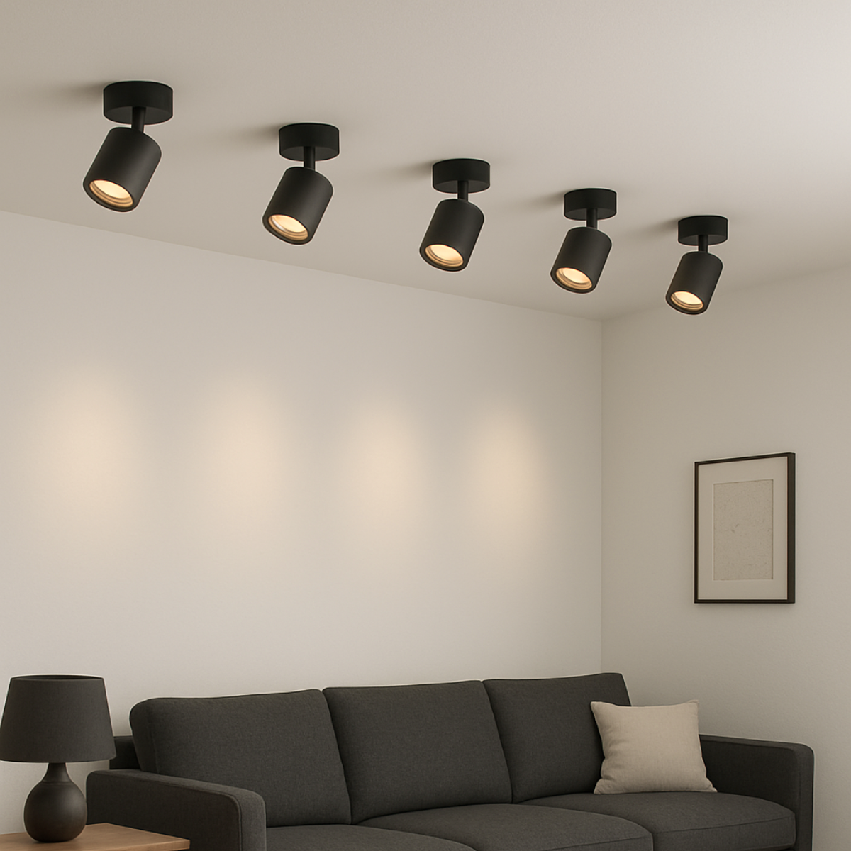 Foco Porta GU10 Negro Sobrepuesto LED Modelo Altair I