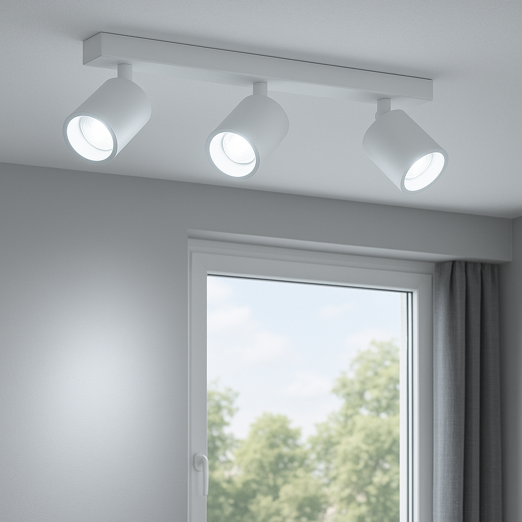 Foco Porta GU10 Triple Blanco Sobrepuesto LED Modelo Altair III