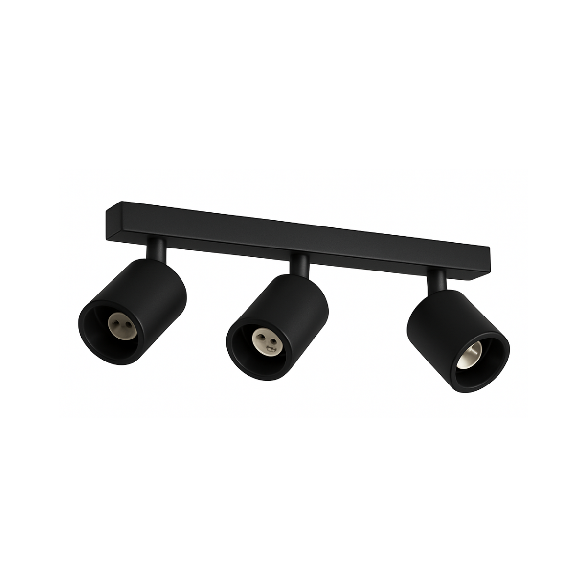 Foco Porta Gu10 Triple Negro Sobrepuesto LED Modelo Altair III