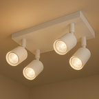 Foco Porta GU10 Cuadruple Blanco Sobrepuesto LED Modelo Altair IV