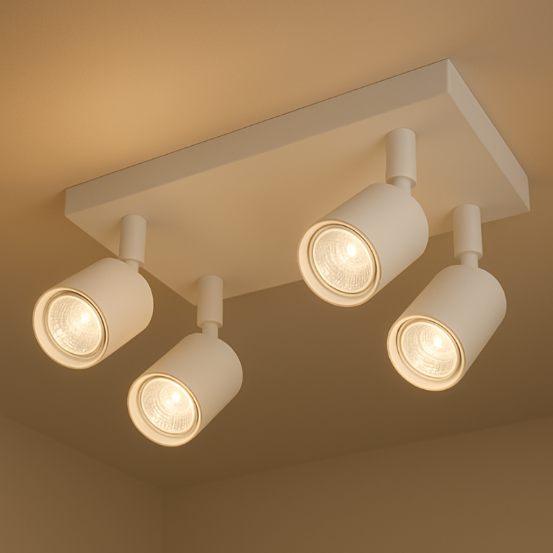 Foco Porta GU10 Cuadruple Blanco Sobrepuesto LED Modelo Altair IV