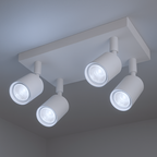 Foco Porta GU10 Cuadruple Blanco Sobrepuesto LED Modelo Altair IV