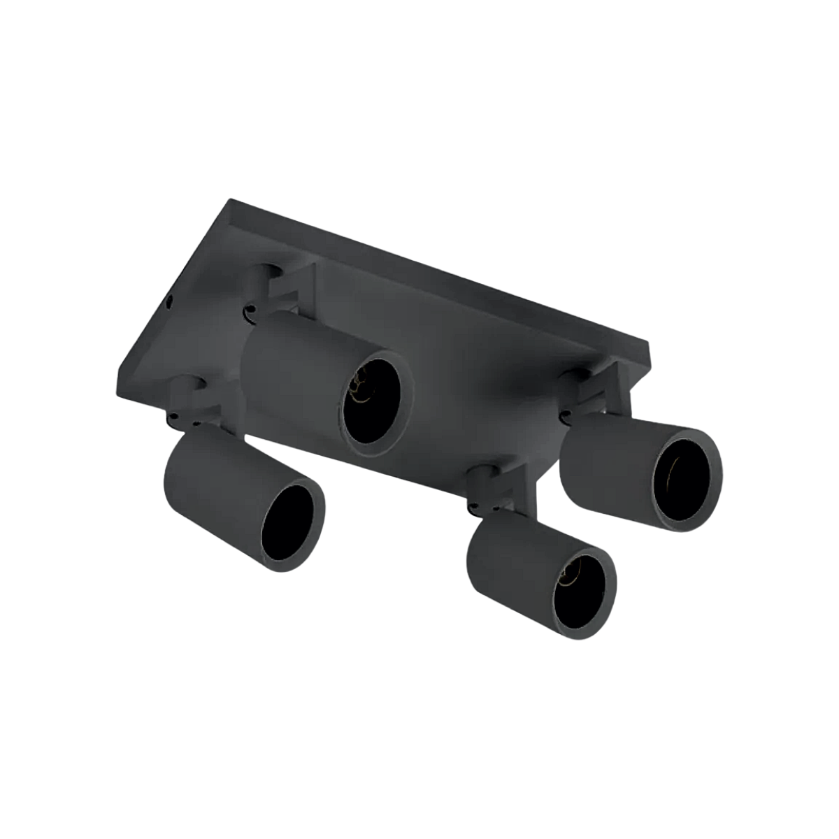 Foco Porta GU10 Cuadruple Negro Sobrepuesto LED Modelo Altair Iv