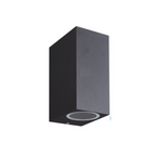 Aplique Led Doble Porta GU10 Negro Exterior IP54 Modelo Kapelle Cuadrado