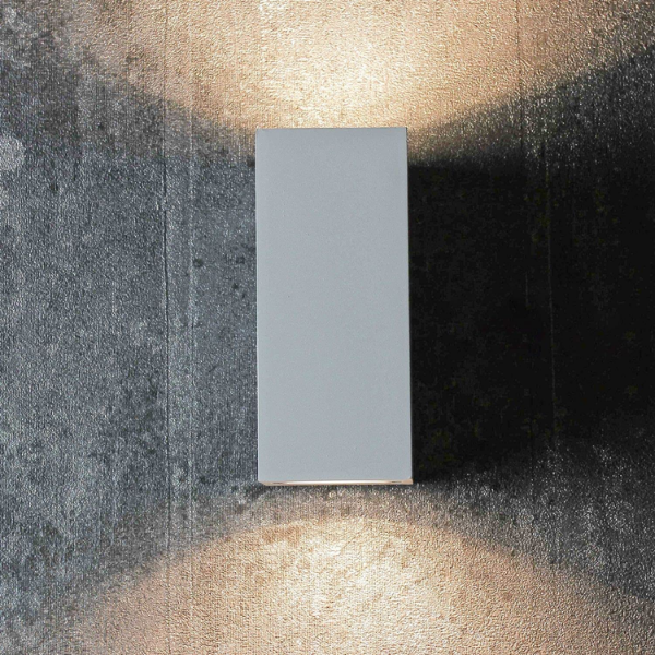 Aplique LED Exterior Gris Modelo Kapelle Cuadrado Ip54 Doble 2X5W 3000K