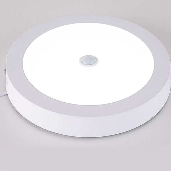 Panel Sobrepuesto Pro Con Sensor De Movimiento Redondo 18W Calido 3000K