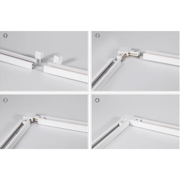 Conector L Riel Monofasico Blanco Modelo Paladio