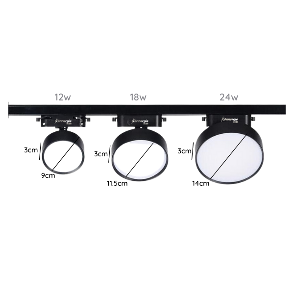 Porta Panel LED Redondo Negro 12W Neutro 4000K A Riel Modelo Qutu