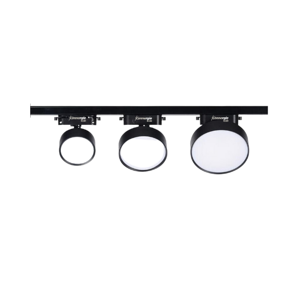 Porta Panel LED Redondo Negro 12W Neutro 4000K A Riel Modelo Qutu