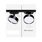 Porta Panel LED Redondo Negro 18W Neutro 4000K A Riel Modelo Qutu