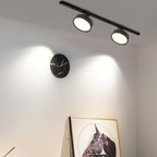 Porta Panel LED Redondo Negro 12W Calido 3000K A Riel Modelo Qutu