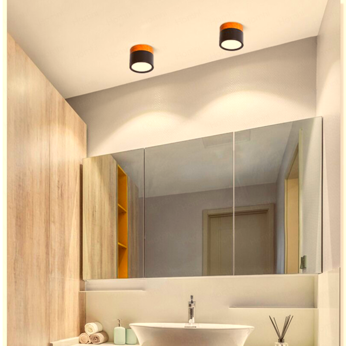 Panel Decorativo Sobrepuesto Negro Madera 6W 3000K