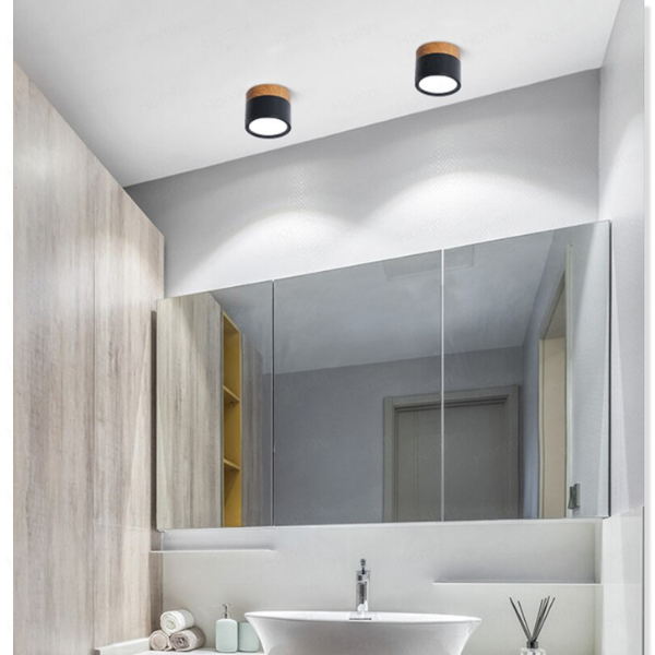 Panel Decorativo Sobrepuesto Negro Y Madera 6W Neutro 4000K