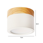 Panel Decorativo Sobrepuesto Blanco Y Madera 6W Frio 6000K