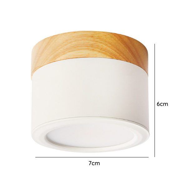 Panel Decorativo Sobrepuesto Blanco Y Madera 6W Frio 6000K