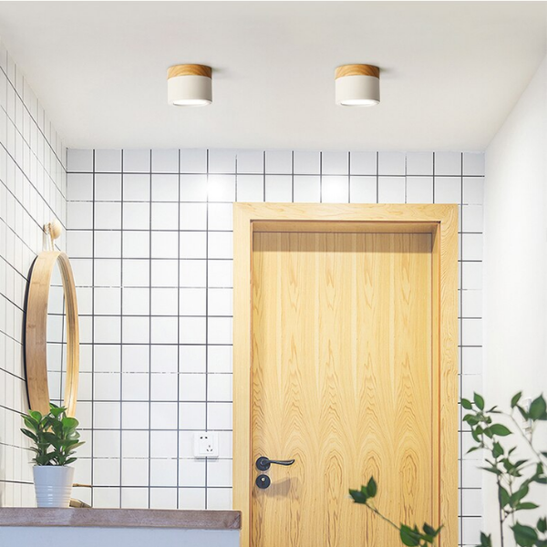 Panel Decorativo Sobrepuesto Blanco Y Madera 6W Frio 6000K