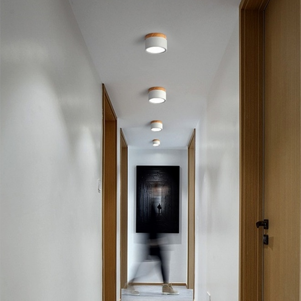 Panel Decorativo Sobrepuesto Blanco Y Madera 6W Frio 6000K