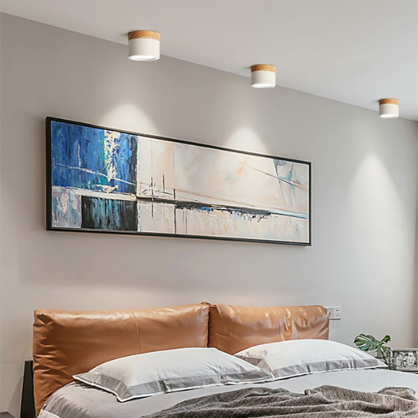 Panel Decorativo Sobrepuesto Blanco Y Madera 6W Frio 6000K