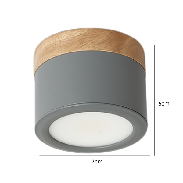 Panel Decorativo Sobrepuesto Gris Y Madera 6W Frio 6000K
