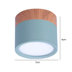 Panel Decorativo Sobrepuesto Azul Y Madera 6W Frio 6000K