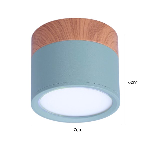 Panel Decorativo Sobrepuesto Azul Y Madera 6W Frio 6000K