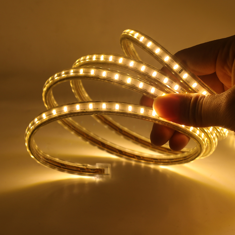 Cinta LED Blanca Calida 3000K 2835 120LED 10Mm Ip65 Corte Cada 20Cm 220V Interior Exterior