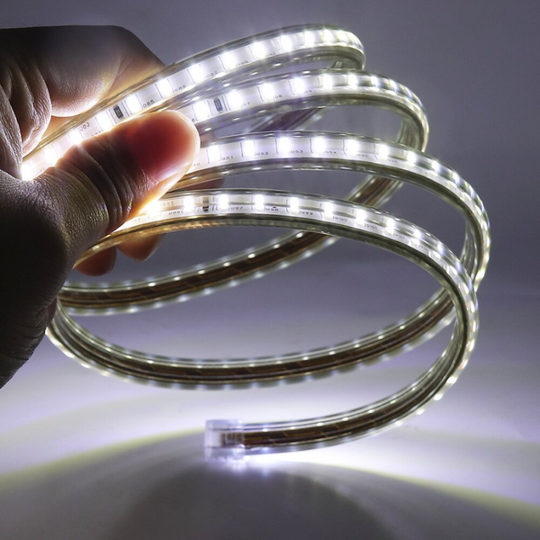 Cinta LED Blanca Fria 6500K 2835 120LED 10Mm Ip65 Corte Cada 20Cm 220V Interior Exterior