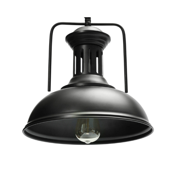 Lampara De Techo Negra Porta Ampolleta E27 Modelo Spica