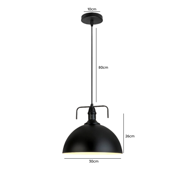 Lampara De Techo Negra Porta Ampolleta E27 Modelo Antares