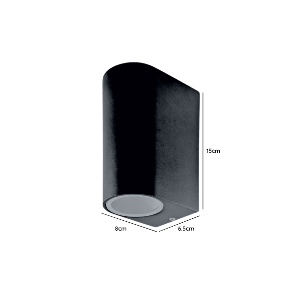 Aplique Led Doble Gris Porta GU10 Exterior IP54 Modelo Kapelle Redondo