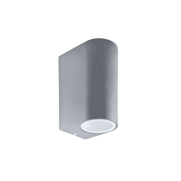 Aplique Led Doble Gris Porta GU10 Exterior IP54 Modelo Kapelle Redondo