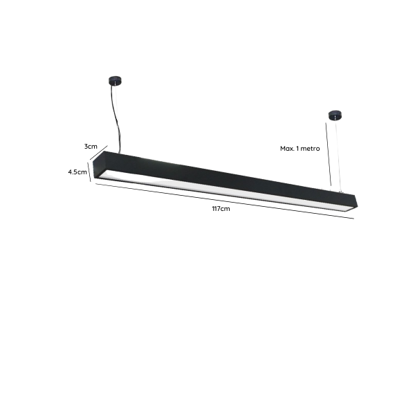 Lineal Negro Ahorrador 20W Frio 6000K Modelo Alnilam