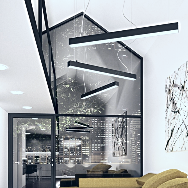 Lineal Negro Ahorrador 20W Frio 6000K Modelo Alnilam