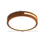 Lampara LED Moderna Con Control Redonda Sobrepuesta 24+24W 300Mm Madera Oscura 3000K-4000K-6000K Modelo Urvi